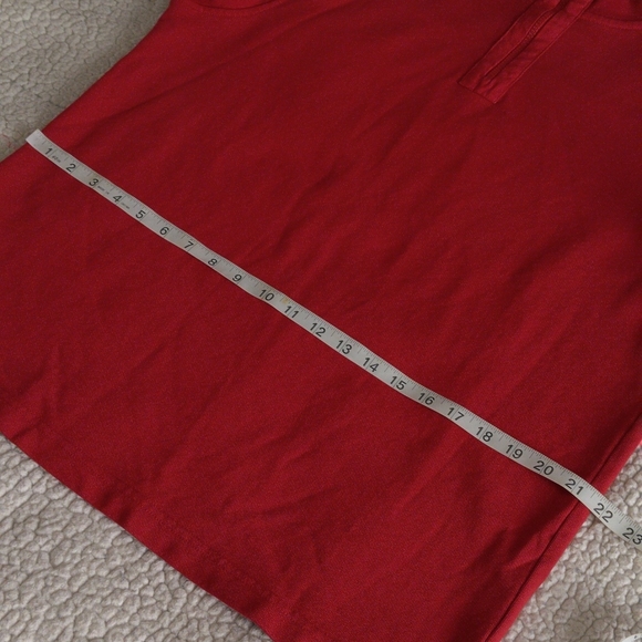 Untuckit Medium Wolfred Red Quarter Zip Elbow Patch 100% Cotton Pullover - Picture 8 of 17